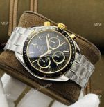Swiss Made TWS Omega Speedmaster 7750 Chronograph Watches Black&Gold Bezel
